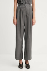 Kalhoty Gestuz dámské, šedá barva, high waist, 10910622