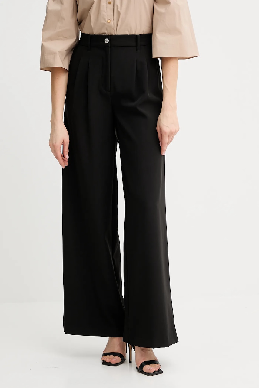 Kalhoty Guess ANDREE dámské, černá barva, high waist, W5GB02 WH9Y2