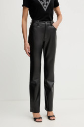 Kalhoty Guess dámské, černá barva, high waist, W5BB75 K8S30
