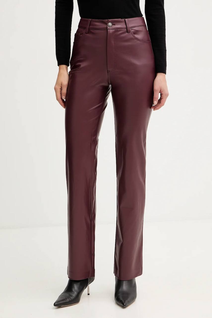 Kalhoty Guess dámské, hnědá barva, high waist, W5BB75 K8S30