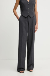 Kalhoty Guess JOANDRA dámské, šedá barva, high waist, W5BB08 W2402