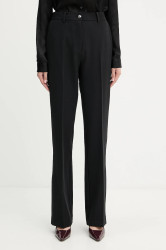 Kalhoty Guess NEW CARLA dámské, černá barva, high waist, W5YB00 WH9Y2