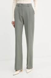 Kalhoty Guess NEW CARLA dámské, zelená barva, high waist, W5YB00 WH9Y2