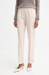 Kalhoty Guess ROBERTA dámské, béžová barva, high waist, W5YB01 WH9Y2