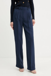 Kalhoty Guess THEOLINE dámské, tmavomodrá barva, široké, high waist, W5YB08 WGHC2