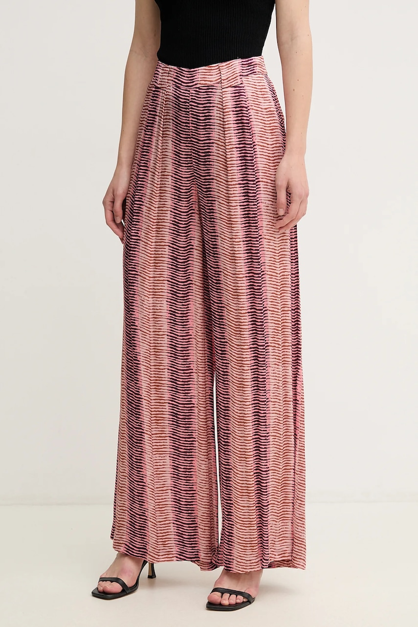 Kalhoty Hoss Intropia dámské, růžová barva, jednoduché, high waist, 6549022