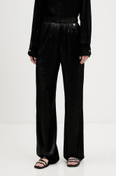 Kalhoty HUGO Hiresa-1 dámské, černá barva, high waist, 50548404