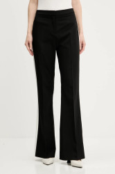 Kalhoty HUGO Hizana dámské, černá barva, zvony, high waist, 50544753