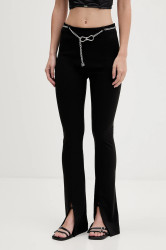 Kalhoty HUGO Noquetel dámské, černá barva, zvony, high waist, 50546250