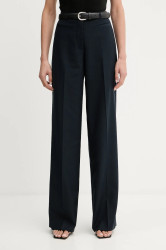 Kalhoty Iceberg dámské, tmavomodrá barva, široké, high waist, B101 5257