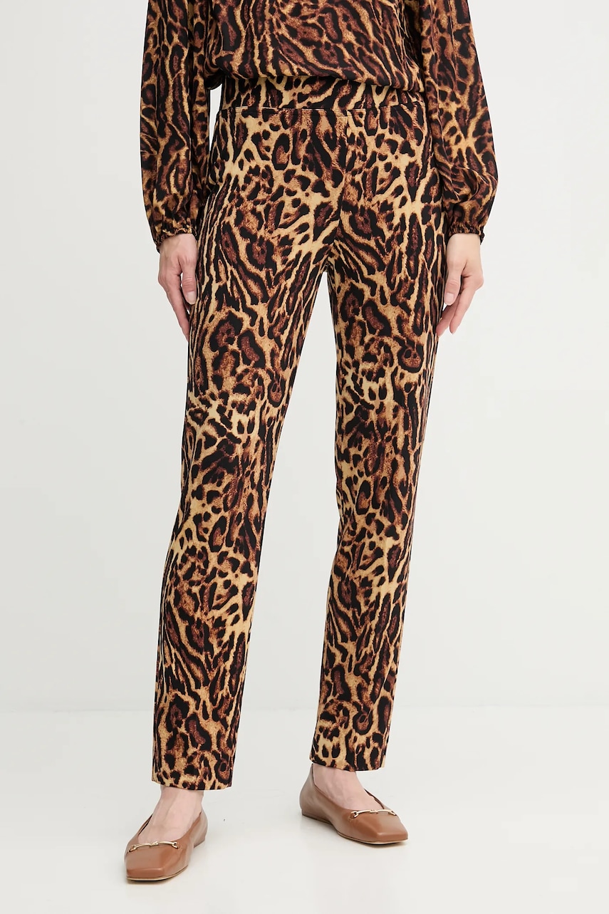 Kalhoty Joseph Ribkoff dámské, hnědá barva, přiléhavé, high waist, 253269