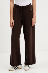 Kalhoty Juicy Couture dámské, hnědá barva, high waist, JCGBJ225017