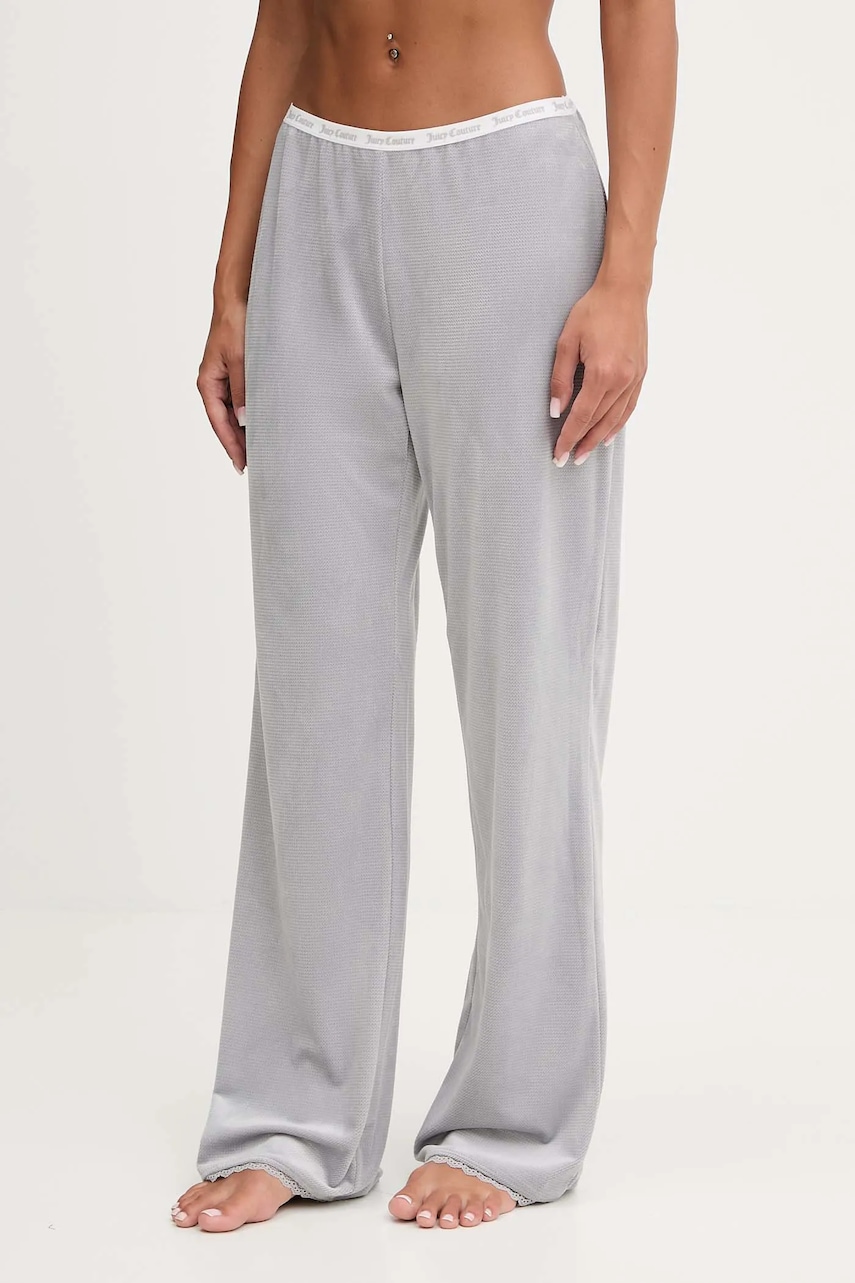 Kalhoty Juicy Couture dámské, šedá barva, high waist, JCLBJ225508