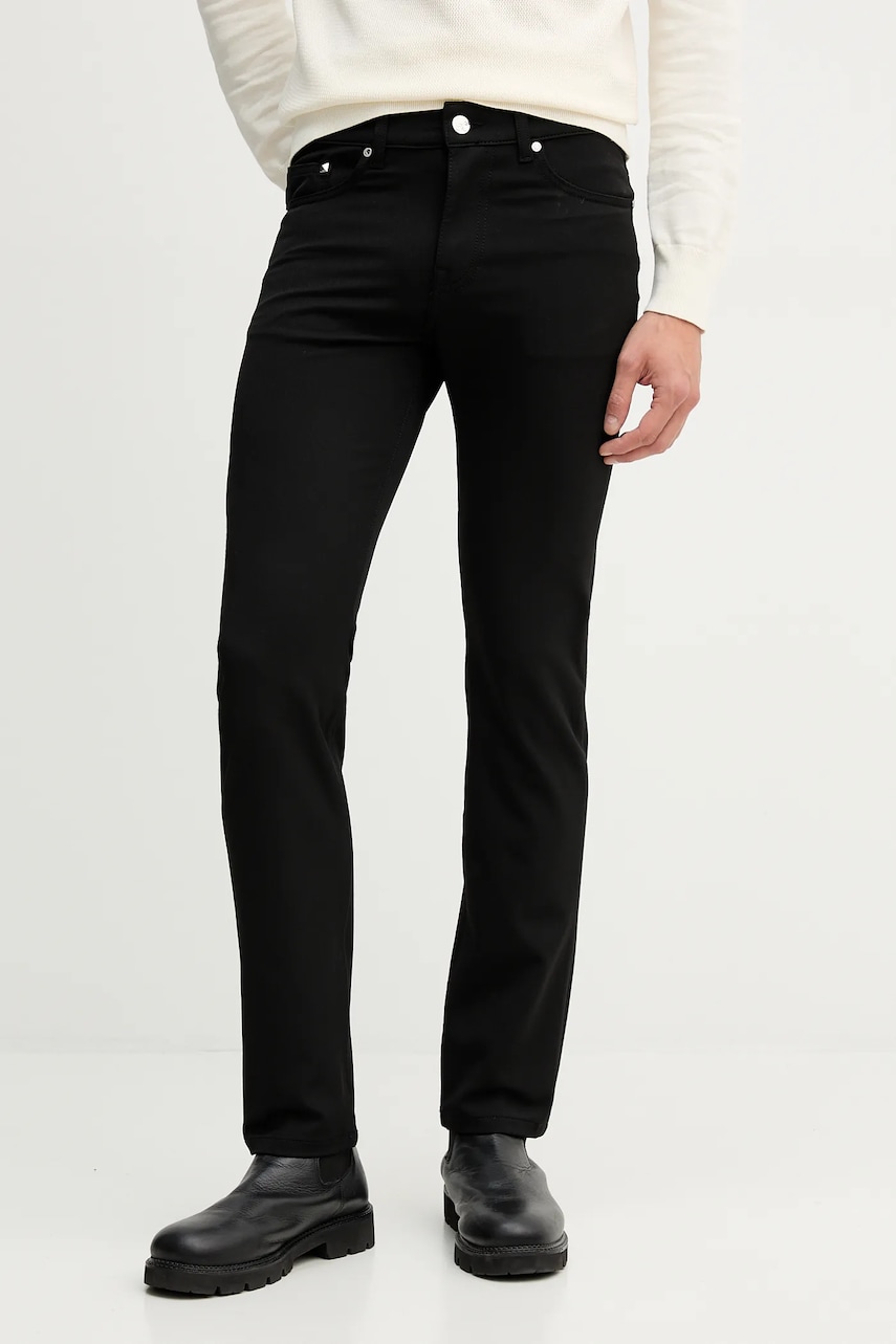 Kalhoty Karl Lagerfeld pánské, černá barva, přiléhavé, 554815.265840