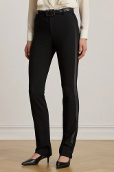 Kalhoty Lauren Ralph Lauren dámské, černá barva, zvony, high waist, 200951577