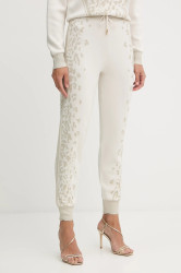 Kalhoty Liu Jo dámské, béžová barva, high waist, TF5174.MS49I