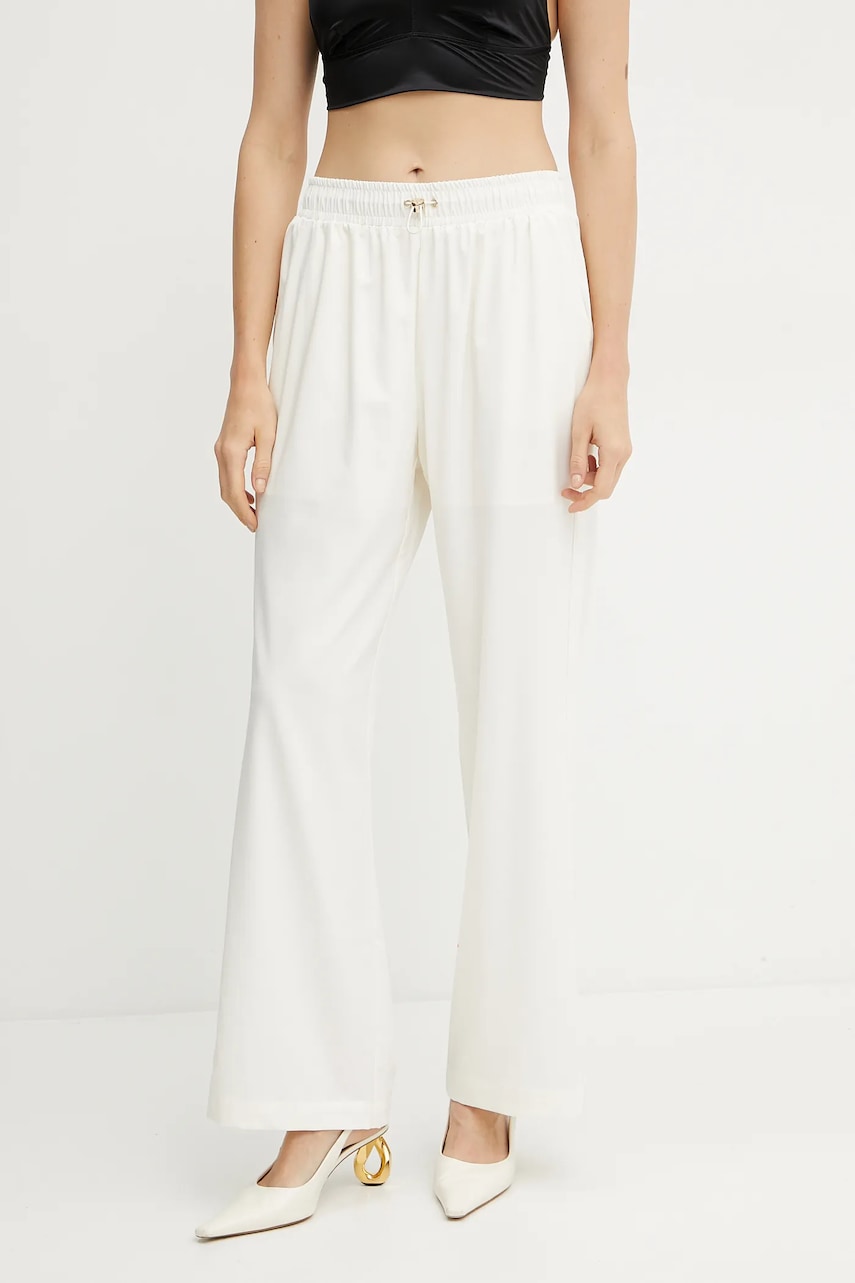 Kalhoty Liu Jo dámské, béžová barva, široké, high waist, TA5204 TS922