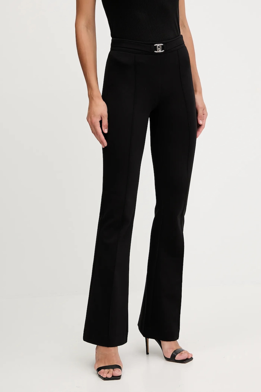Kalhoty Liu Jo dámské, černá barva, zvony, medium waist, MF5143 J9189