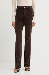 Kalhoty Liu Jo dámské, hnědá barva, high waist, MF5308 T4590