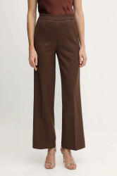 Kalhoty Liu Jo dámské, hnědá barva, high waist, MF5349 T159A