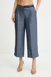 Kalhoty Liu Jo dámské, modrá barva, široké, high waist, WA5132.T4818
