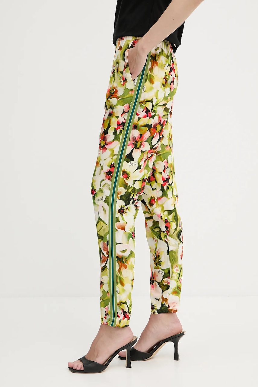 Kalhoty Liu Jo dámské, zelená barva, high waist, VA5170.T2961