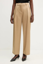 Kalhoty Liviana Conti dámské, zelená barva, široké, high waist, F5WS80