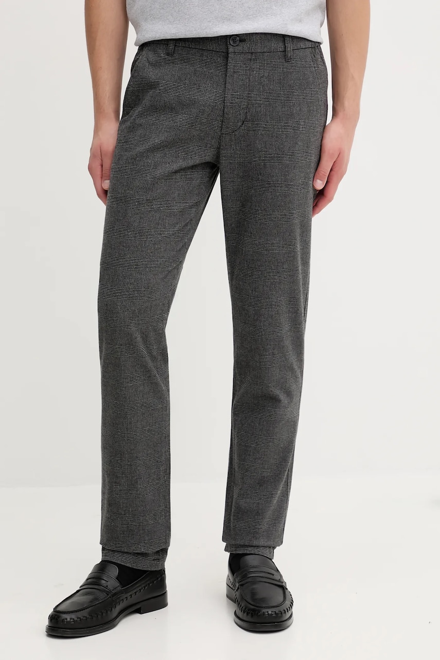 Kalhoty Marc O'Polo pánské, šedá barva, přiléhavé, 529020410220