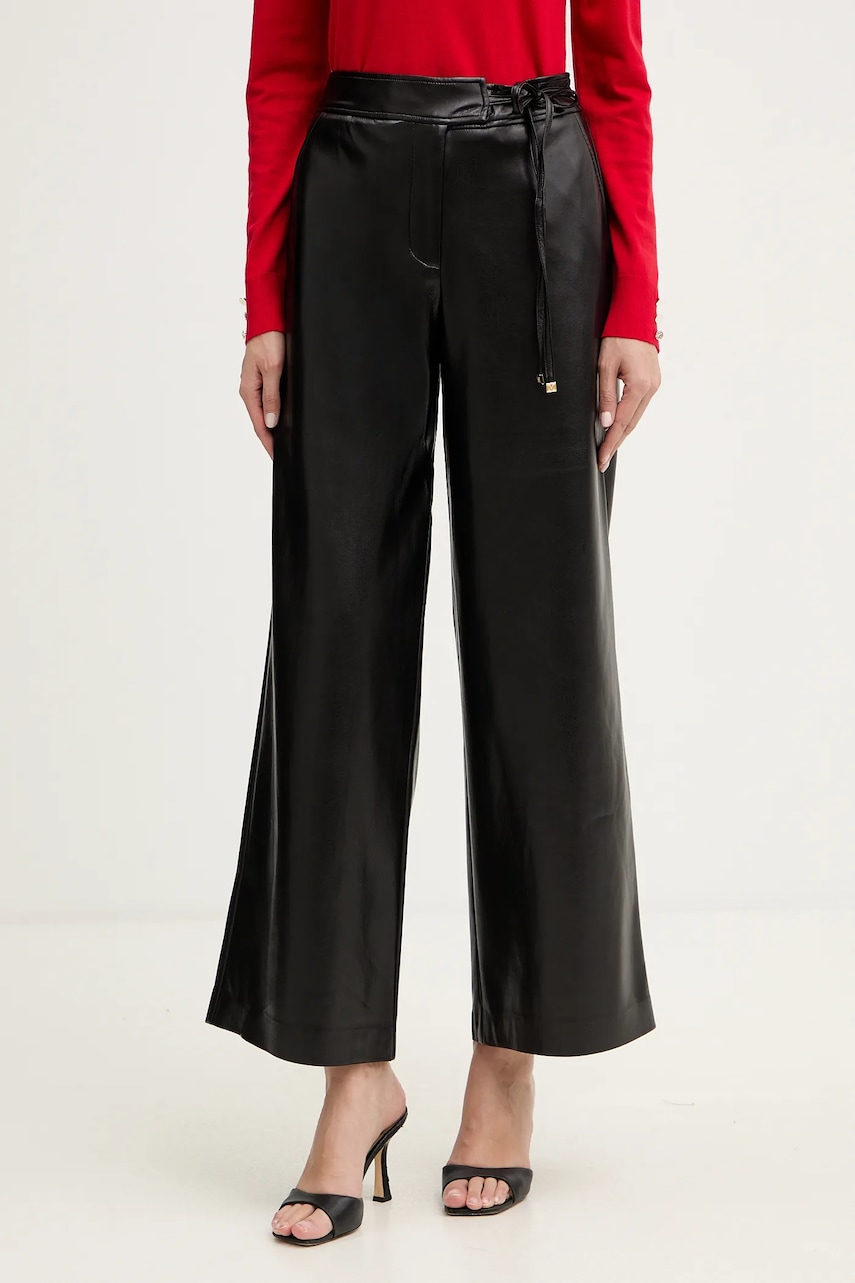 Kalhoty Marciano by Guess GLADYS dámské, černá barva, high waist, 5BGB08 7389A