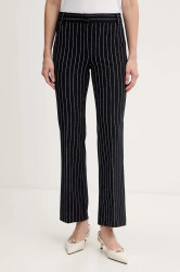 Kalhoty Marella Emme by Marella dámské, tmavomodrá barva, high waist, 2525786052200