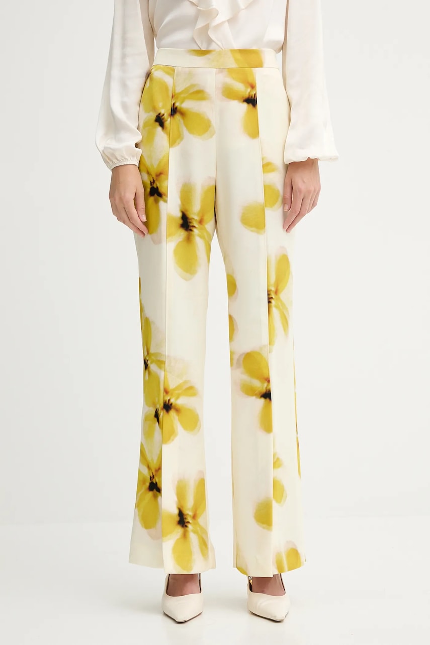 Kalhoty MAX&Co. dámské, béžová barva, široké, high waist, 2526136101200