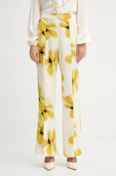 Kalhoty MAX&Co. dámské, béžová barva, široké, high waist, 2526136101200