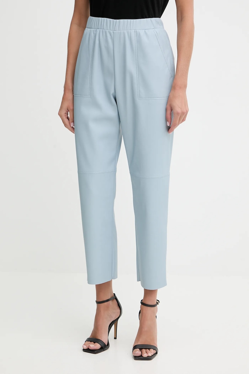 Kalhoty MAX&Co. dámské, modrá barva, střih cigarette, high waist, 2526786014200