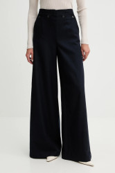 Kalhoty MAX&Co. dámské, tmavomodrá barva, široké, high waist, 2526136124200