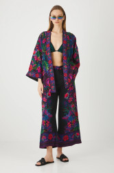 Kalhoty Medicine dámské, černá barva, střih culottes, medium waist