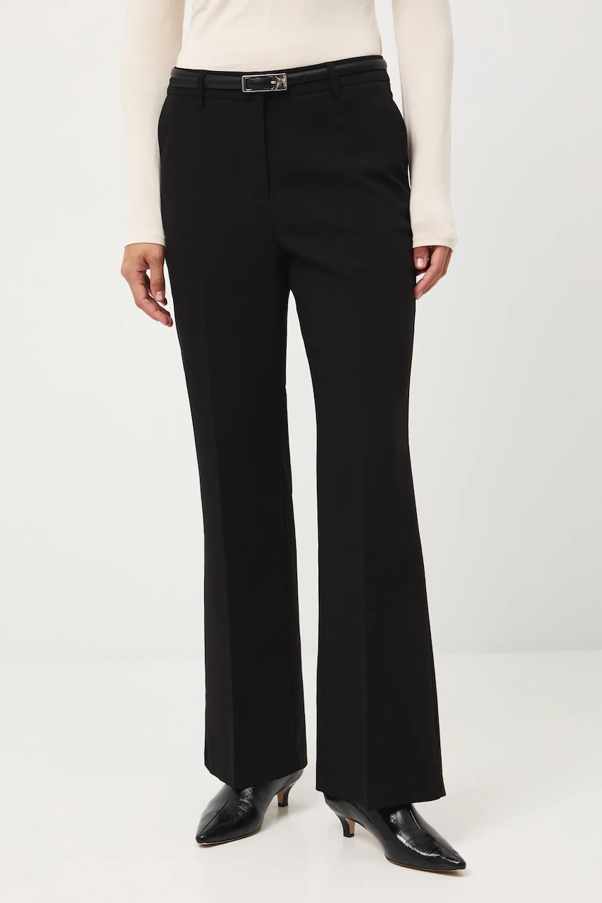 Kalhoty Medicine dámské, černá barva, zvony, medium waist