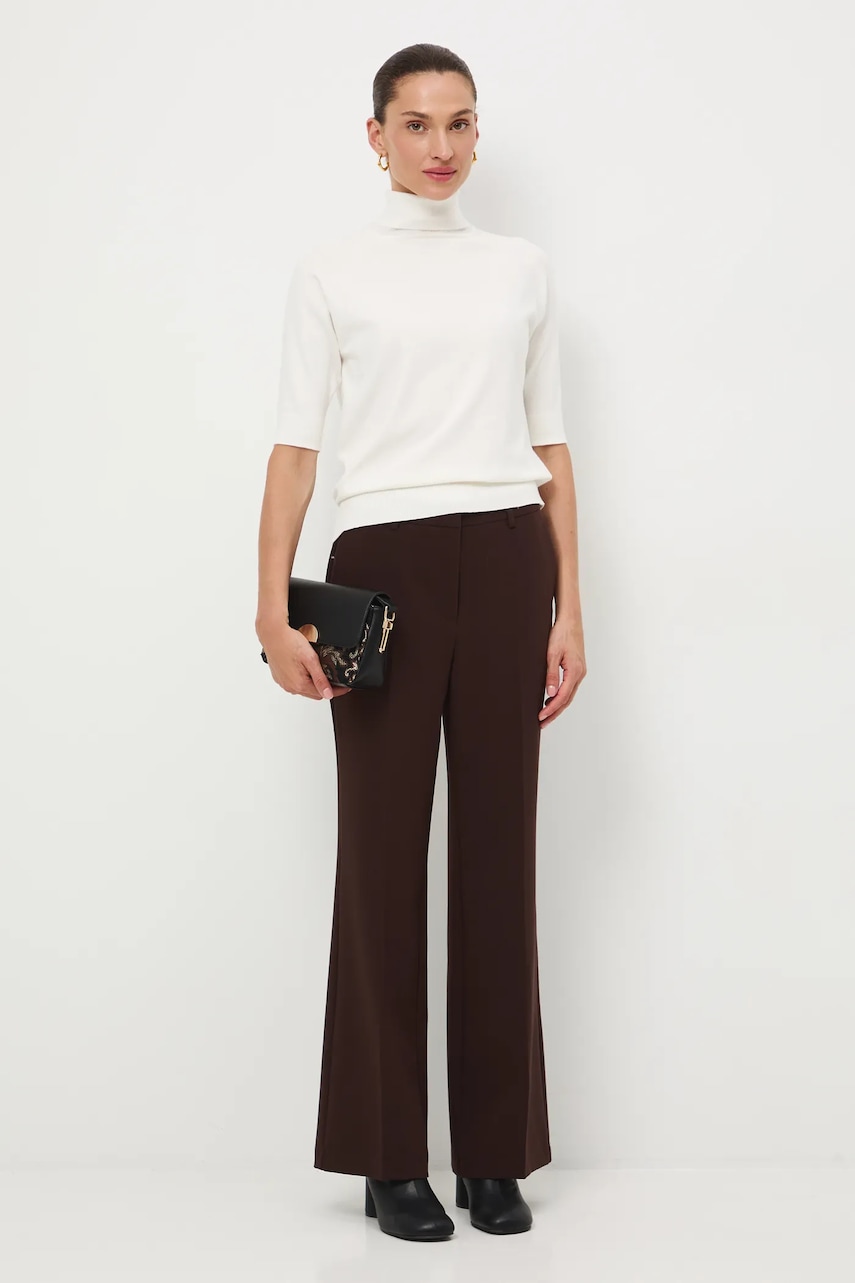 Kalhoty Medicine dámské, hnědá barva, zvony, medium waist