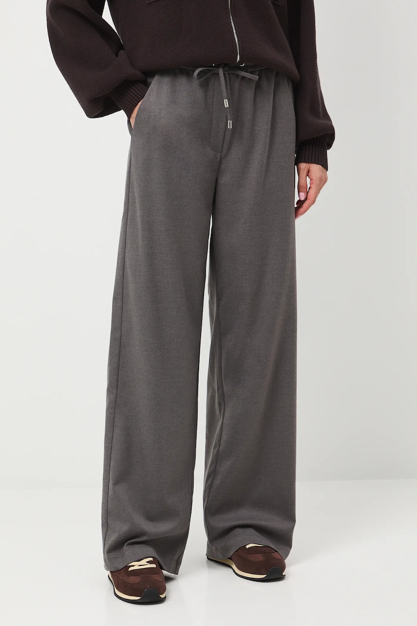 Kalhoty Medicine dámské, šedá barva, široké, medium waist