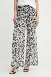 Kalhoty MICHAEL Michael Kors dámské, černá barva, high waist, MM55128