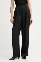 Kalhoty MICHAEL Michael Kors dámské, černá barva, high waist, MT530VRAYJ