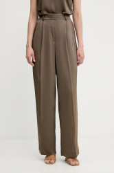 Kalhoty MICHAEL Michael Kors dámské, zelená barva, high waist, MT530VRAYJ