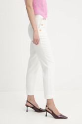 Kalhoty Morgan dámské, bílá barva, střih cigarette, medium waist, PKY.F