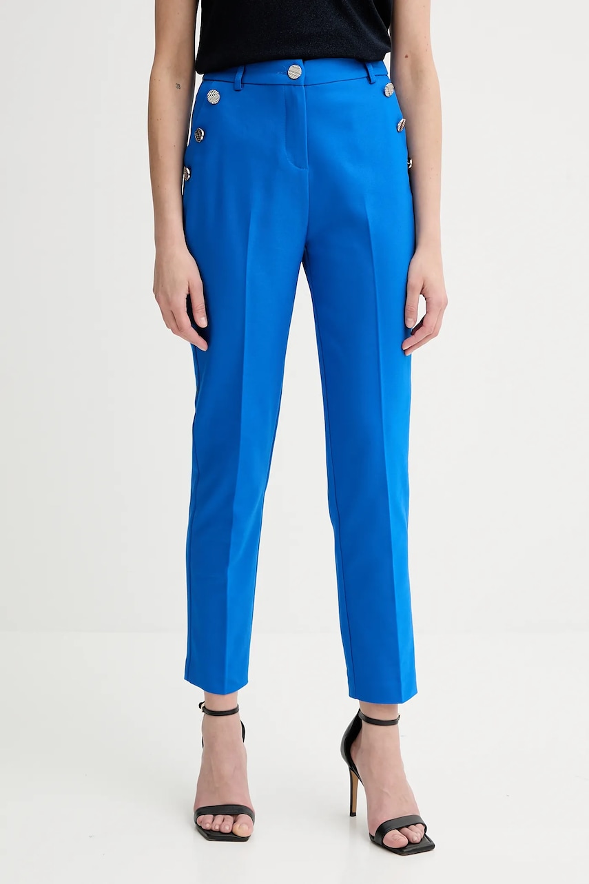 Kalhoty Morgan dámské, fialová barva, střih cigarette, medium waist, PKY.F