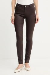 Kalhoty Morgan dámské, hnědá barva, přiléhavé, high waist, PALAO