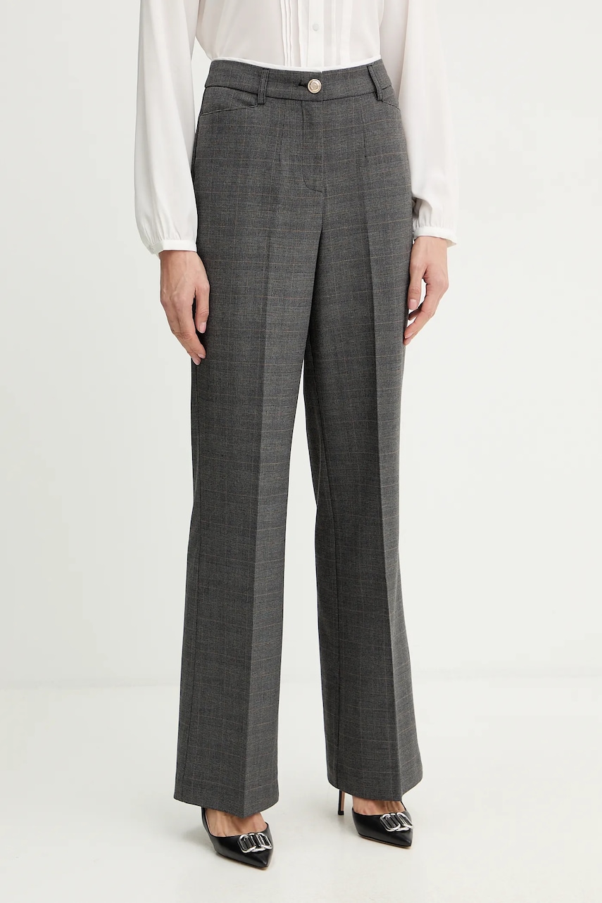 Kalhoty Morgan dámské, šedá barva, high waist, PTARY.F