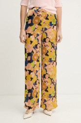 Kalhoty Morgan dámské, žlutá barva, high waist, PERY.F