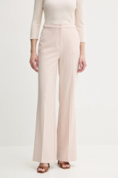 Kalhoty Morgan PVIVI.F dámské, béžová barva, zvony, high waist, PVIVI.F