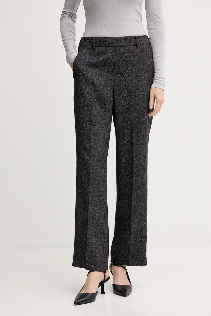 Kalhoty Mos Mosh BAI dámské, černá barva, high waist, 173860