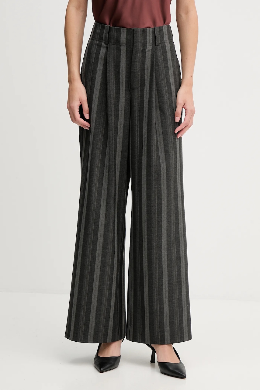 Kalhoty Mos Mosh EVINE dámské, šedá barva, široké, high waist, 173851