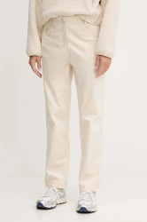 Kalhoty Napapijri M-Isarco dámské, béžová barva, high waist, NP0A88XWN1J1